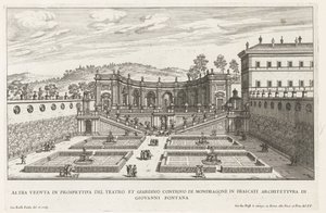 Giardini della Villa Mondragone a Frascati da Giovanni Battista Falda