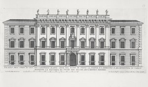 Vista della facciata di Palazzo Chigi, Roma, progettato da Matteo di Castello, Carlo Maderno (1556-1629) e Giovanni Bernini (1598-1680) da Giovanni Battista Falda