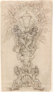 Una pisside con due angeli che sostengono un calice da Giovanni Battista Foggini
