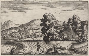 Paesaggio montuoso con la parabola del seminatore da Giovanni Battista Fontana
