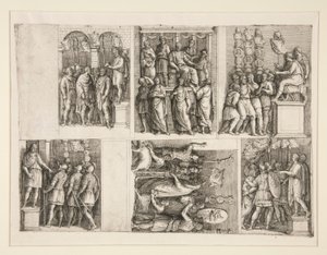 Sei vignette dalla vita di Traiano da Giovanni Battista Franco (called Il Semolei)