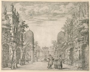 Scenografia per la Scena 3, "La Vita Humana overo," da "Il Trionfo della Pietà"