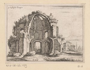 Rovine del Tempio di Minerva Medica in un paesaggio da Giovanni Battista Mercati