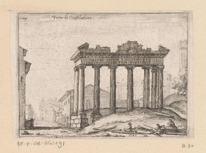 Rovine del Tempio di Saturno nel Foro Romano a Roma