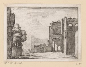 Rovine presso il Colosseo a Roma (vedute di Roma) da Giovanni Battista Mercati