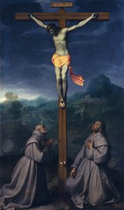 Crocifissione con i santi Bernardino e Antonio da Padova, di Giovanni Battista Moroni (1525 ca- 1578), Chiesa di San Giuliano, Albino da Giovanni Battista Moroni