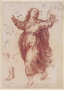 Bambino Gesù e studi della sua mano sinistra e piede sinistro da Giovanni Battista Paggi