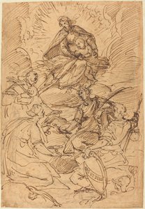 La Madonna e il Bambino in gloria adorati dai santi da Giovanni Battista Paggi