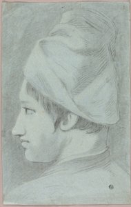 Testa di ragazzo con cappello di profilo