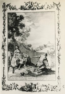 Gerusalemme liberata, canto XII, illustrazione di Giovanni Battista Piazzetta per il poema di Torquato Tasso, edizione pubblicata a Venezia nel 1745, Italia da Giovanni Battista Piazzetta