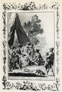Gerusalemme liberata, canto XI, illustrazione di Giovanni Battista Piazzetta per il poema di Torquato Tasso, edizione pubblicata a Venezia nel 1745, Italia