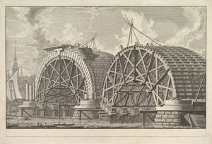 Vista di parte del ponte previsto a Blackfriars, Londra, ca. 1764 da Giovanni Battista Piranesi