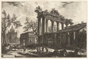 Altra veduta degli avanzi del Pronao del Tempio della Concordia, da Vedute di Roma da Giovanni Battista Piranesi
