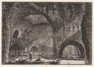 Altra veduta interna della Villa di Mecenate a Tivoli, da Vedute di Roma da Giovanni Battista Piranesi