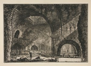 Altra veduta interna della villa di Mecenate a Tivoli, da Vedute di Roma da Giovanni Battista Piranesi