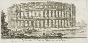 Anfiteatro di Pola in Istria vicino al mare, tavola 23 da Alcune vedute di archi trionfali e altri monumenti da Giovanni Battista Piranesi