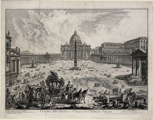 Veduta della Basilica e della piazza di San Pietro in Vaticano (da: Vedute di Roma)