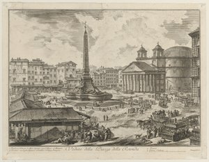 Vista di Piazza della Rotonda con il Pantheon e l