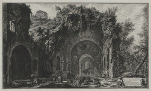 Veduta della fonte e della grotta di Egeria fuori dalla Porta Capena o di San Sebastiano, da: Vedute di Roma da Giovanni Battista Piranesi