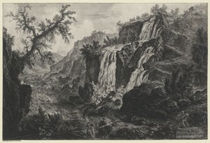 Veduta della cascata a Tivoli (da: Vedute di Roma) da Giovanni Battista Piranesi