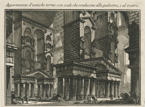 Appartenenze di antiche terme con scale che conducono alla palestra e al teatro da Giovanni Battista Piranesi