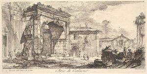 Arco di Galieno. 1. Facciata della Chiesa di S. Vito Arco di Galieno. 1. Facciata del..., ca. 1748 da Giovanni Battista Piranesi