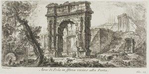 Arco di Pola in Istria vicino alla porta, tavola 24 da Alcune vedute di archi trionfali e altri monumenti da Giovanni Battista Piranesi