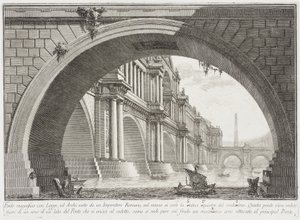 Ponte coperto da logge e archi da Giovanni Battista Piranesi