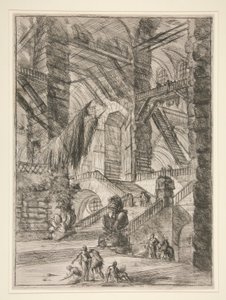 Carceri, VIII: La scala con trofei da Giovanni Battista Piranesi