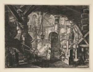 Carceri, XVI: Il molo con catene da Giovanni Battista Piranesi