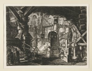 Carceri, XVI: Il molo con catene da Giovanni Battista Piranesi