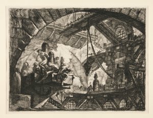 Carceri, X: Prigionieri su una piattaforma sporgente da Giovanni Battista Piranesi