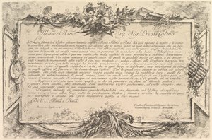 Dedica a Giovanni Bottari, ca. 1748 da Giovanni Battista Piranesi