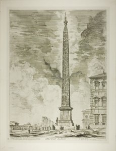Obelisco egiziano. Questo fu eretto da Papa Sisto V nella Piazza di San Giovanni in Laterano, da Vedute di Roma da Giovanni Battista Piranesi