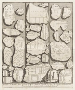 Frammenti di marmo della pianta di Roma antica da Giovanni Battista Piranesi