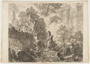Frontespizio, con Statua di Minerva da Giovanni Battista Piranesi