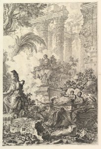 Frontespizio, con statua di Minerva da Giovanni Battista Piranesi