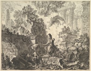 Frontespizio, con statua di Minerva, ca. 1748 da Giovanni Battista Piranesi