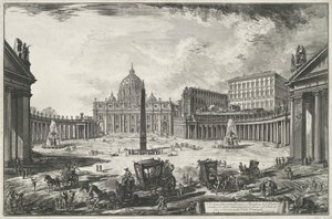 Veduta di Piazza San Pietro con la Basilica di San Pietro a Città del Vaticano