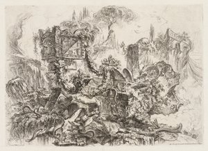 Groteschi: Rovine con serpenti, ca. 1745-50 da Giovanni Battista Piranesi