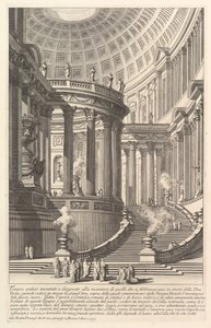 Tempio antico immaginario progettato nello stile di quelli costruiti in onore della Dea da Giovanni Battista Piranesi