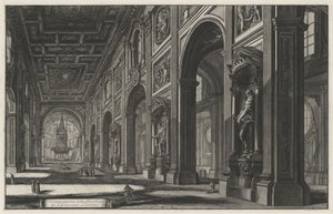 Veduta interna della basilica di San Giovanni in Laterano (da: Vedute di Roma) da Giovanni Battista Piranesi