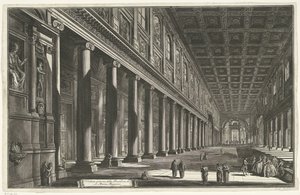 Interno della Santa Maria Maggiore a Roma (serie Vedute di Roma disegnate e incise da Giambattista Piranesi architetto veneziano) da Giovanni Battista Piranesi