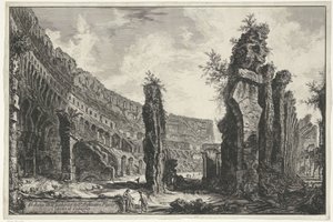 Interno del Colosseo a Roma da Giovanni Battista Piranesi