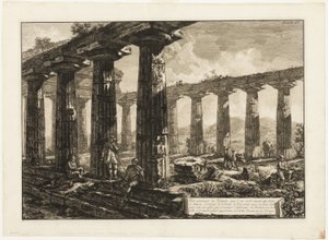 Vista interna del tempio che si crede fosse dedicato a Giunone, da Diverse vedute di Paestum da Giovanni Battista Piranesi