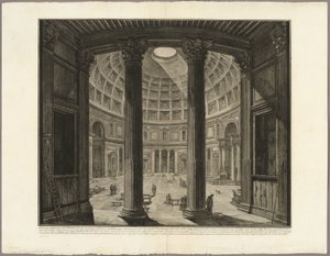Vista Interna del Pantheon, da Vedute di Roma da Giovanni Battista Piranesi