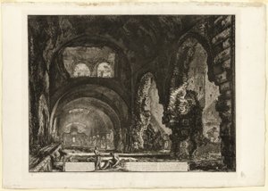 Vista interna della villa di Mecenate, da Vedute di Roma da Giovanni Battista Piranesi
