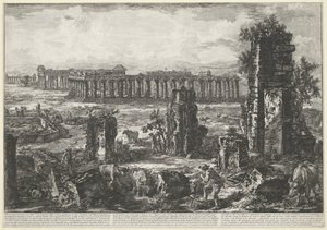 Antiche mura della città e templi a Paestum da Giovanni Battista Piranesi