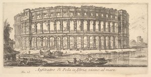 Tavola 23: Anfiteatro di Pola in Istria vicino al mare Anfiteatro di Pola in Istria vi..., ca. 1748 da Giovanni Battista Piranesi