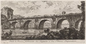 Ponte di Rimino fabbricato da Augusto e da Tiberio imperatore da Giovanni Battista Piranesi